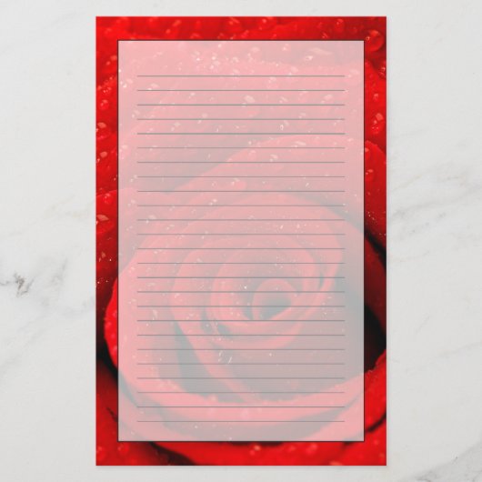 Foto van Red Rose Background Briefpapier (Voorkant)