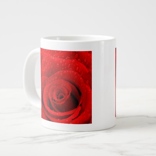 Foto van Red Rose Background Jumbo Beker (Voorkant links)