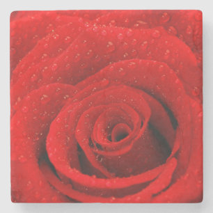 Foto van Red Rose Background Stenen Onderzetter