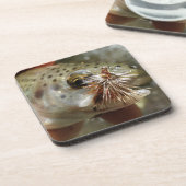 Foto van regenboogforel drankjes onderzetter (Linkerzijde)