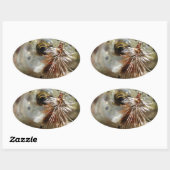 Foto van regenboogforel ovale sticker (Vel)