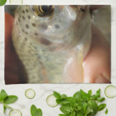 Foto van regenboogforel theedoek (Gevouwen)