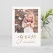 Foto van Rejoice and Be Glad Cream Rustic Feestdagenkaart (Staand voorkant)