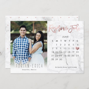 Foto van Reserva la Fecha Calendario Marble Rose G Kaart
