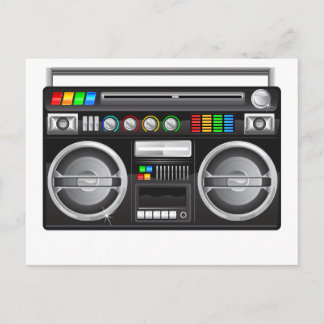 foto van retro boombox ghetto blaster briefkaart