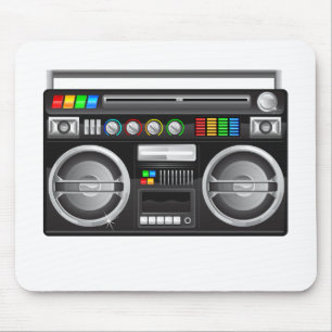 foto van retro boombox ghetto blaster muismat