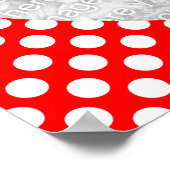 Foto van rode en witte poka Dot Heart Poster (Hoek)