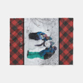 Foto van rode en zwarte buffels fleece deken (Voorkant (Horizontaal))