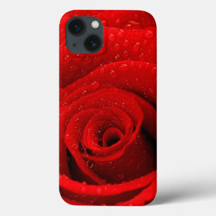 Foto van rode roos achtergrond iPhone 13 hoesje