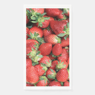 Foto van rode sappige aardbeien servet
