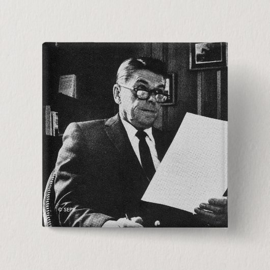 Foto van Ronald Reagan Vierkante Button 5,1 Cm (Voorkant)
