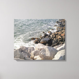 Foto van rotsachtige Atlantische Oceaan-kust Canvas Afdruk