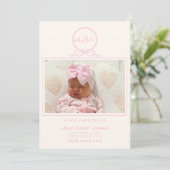 Foto van roze Bow - Aankondiging van geboorte (Staand voorkant)