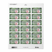  foto van roze en groene Lily Pad Etiket (Full Sheet)