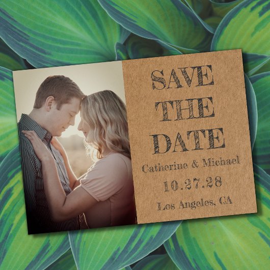 Foto van Rustic Brown Cardboard Save The Date