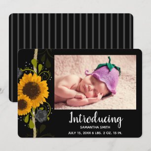 Foto van Rustic Country Sunflower Baby Kaart