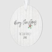 Foto van Rustic Merry Kerstkerst Holly Barn Ornament (voorkant)
