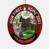 Foto van Rustic Red Pset 2 Keramisch Ornament (Links)