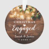 Foto van Rustic String Lights eerste kerstmis Ornament (voorkant)