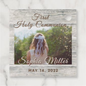 Foto van Rustic Wood Cross First Bedankjes Labels (Achterkant)