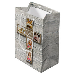 Foto van Rustic Wood Cross First Medium Cadeauzakje
