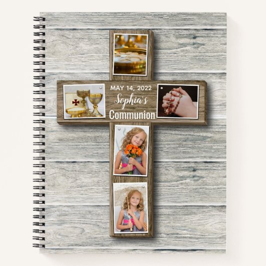 Foto van Rustic Wood Cross First Notitieboek (Voorkant)