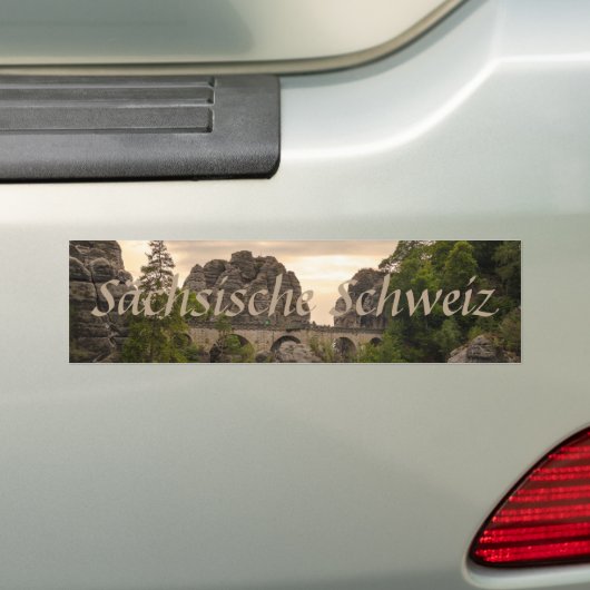 Foto van Sächsische Schweiz Bastei souvenir Bumpersticker (Op auto)