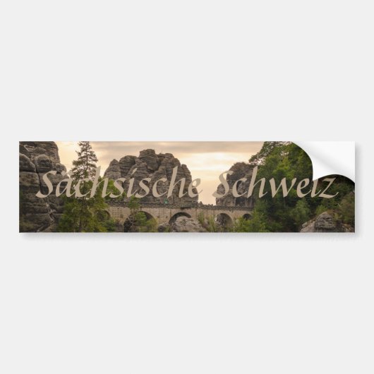 Foto van Sächsische Schweiz Bastei souvenir Bumpersticker (Voorkant)