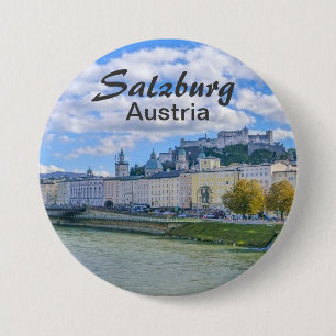 Foto van Salzburg in Oostenrijk Souvenir Ronde Button 7,6 Cm