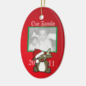 Foto van Santa Deer Keramisch Ornament (Links)