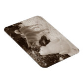 Foto van schattig akita kussen sneeuwpop sneeuwhon magneet (Rechterzijde)