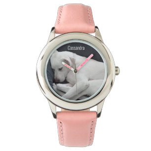 Foto van Schattige Sleeping Puppy Dog Naam toevoeg Horloge