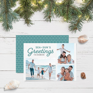 Foto van Seafoam Waves Zee-Sun Feestdagenkaart