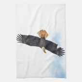 Foto van Soaring Bald Eagle Wildife Theedoek (Verticaal)