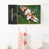 Foto van Soccer player gefeliciteerd met afstudere Spandoek (Insitu)