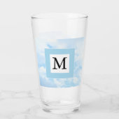 Foto van Soft Blue Sky Custom Single Initiaal Glas (Achterkant)