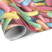 Foto van Sour Gummy Worms Cadeaupapier (Rol Hoek)