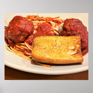 Foto van Spaghetti en Meatballen Poster
