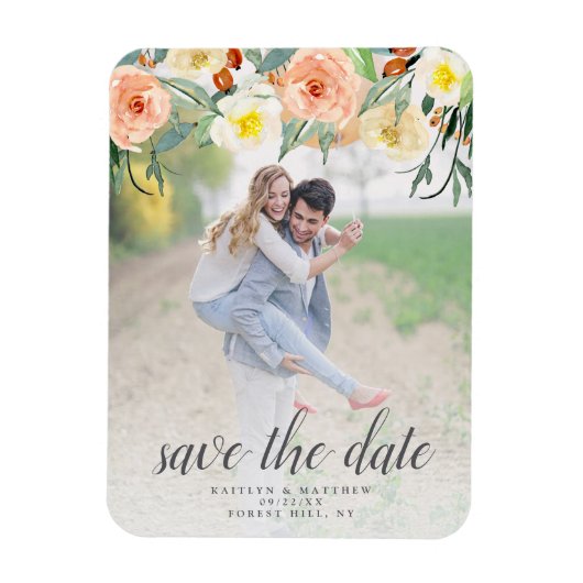 Foto van Spring Blossom Wedding Save the Date Magneet (Verticaal)
