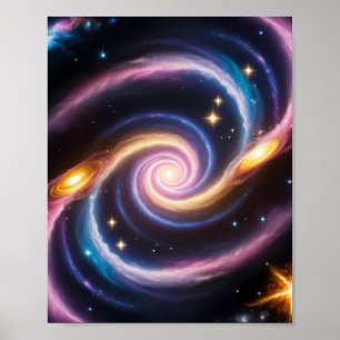 Foto van sterren en sterrenstelsels van verschille poster