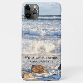 Foto van Stormy Zee Hij calms de Bijbelverse van h iPhone 11 Pro Max Hoesje