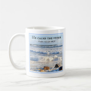 Foto van Stormy Zee Hij calms de Bijbelverse van h Koffiemok