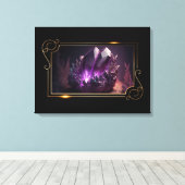 Foto van Striking Raw Edelstenen Amethist Canvas Afdruk (Insitu (Houten vloer))