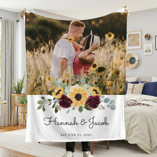 Foto van Sunflower Wedding Couple Fleece Deken