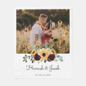 Foto van Sunflower Wedding Couple Fleece Deken (Voorkant)