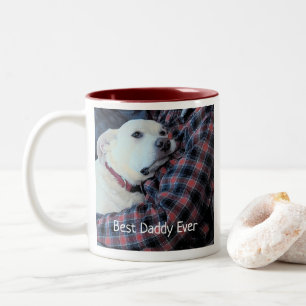 Foto van Sweet White Dog met Daddy Vaderdag Tweekleurige Koffiemok