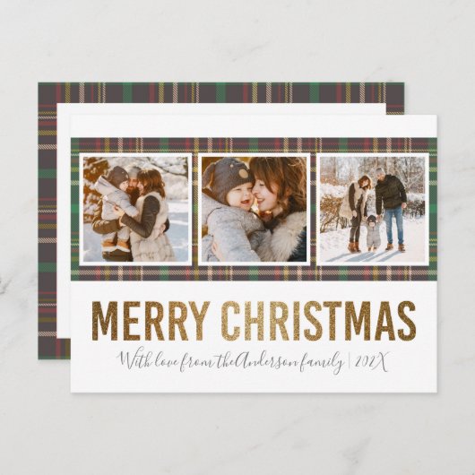 Foto van Tartan & Gold Merry 3 serie Briefkaart (Voorkant / Achterkant)