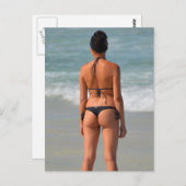 Foto van Tiny Black Bikini Briefkaart (Voorkant / Achterkant)