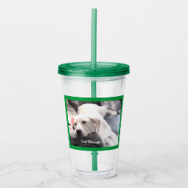 Foto van Tired Dog Resting naast Best Friend Acryl Drinkbeker