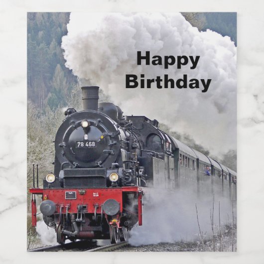 Foto van  treintstoomlocomotief wijn etiket (Enkel label)